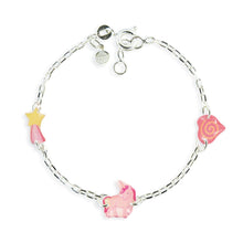 Load image into Gallery viewer, Bracelet enfant 3 motifs argent 925-Unicorn - Stellina