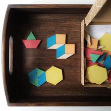드 이미지 갤러리로 뷰어,GEOMETRIC PATTERN WOODEN BLOCKS (40 PIECES) - Stellina