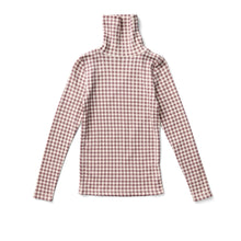 Load image into Gallery viewer, SNAP TURTLENECK- GINGHAM PRINT, CHERRY