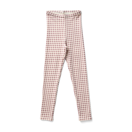 STRETCH LEGGING- GINGHAM PRINT, CHERRY