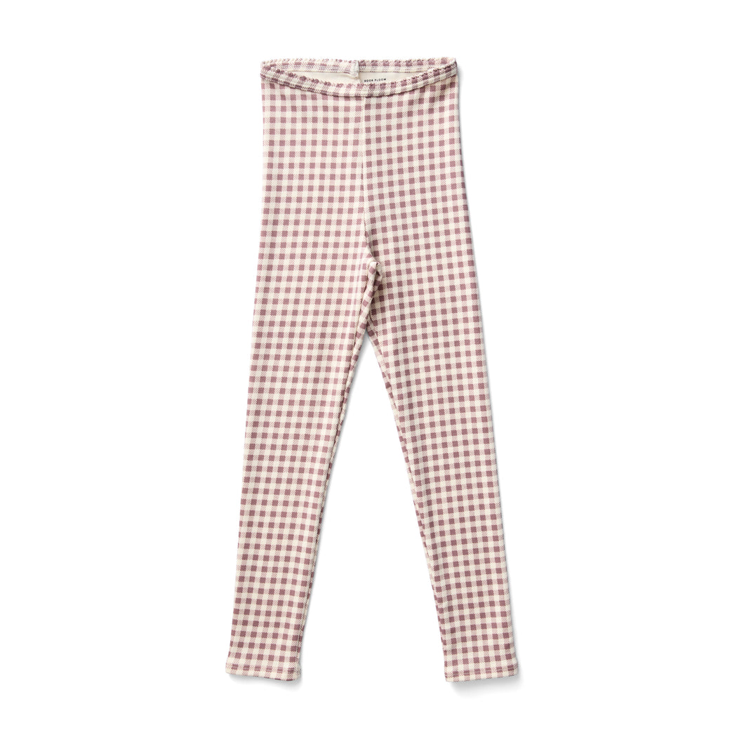 STRETCH LEGGING- GINGHAM PRINT, CHERRY