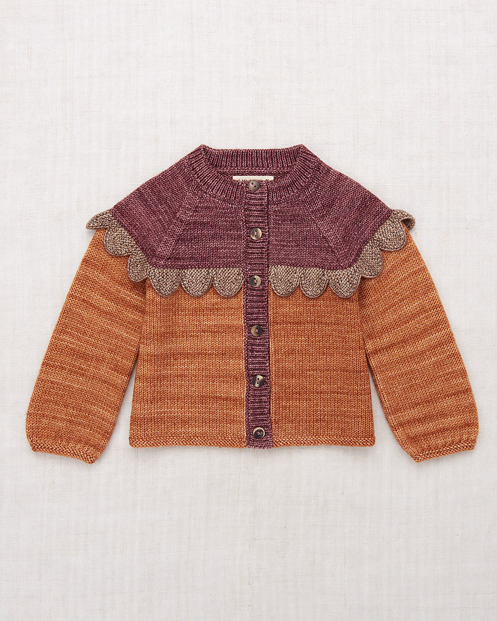 Scallop Yoke Cardigan - Rose Gold