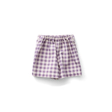 Load image into Gallery viewer, OLIVE SKORT | GINGHAM PRINT, PANSY