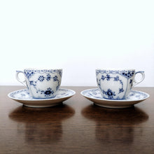 画像をギャラリービューアに読み込む, Royal Copenhagen Blue Fluted Half Lace 756| ロイヤルコペンハーゲン　ブルーフルーテッド カップ＆ソーサー２客| Royal Copenhagen的复古板 - Stellina