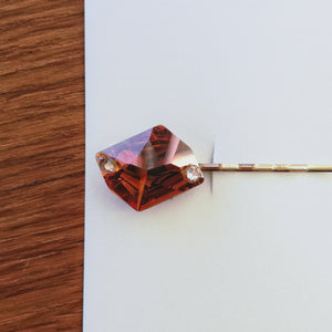 Swarovski hair clip- Cosmic - Crystal copper 3265 x peach small stone - Stellina