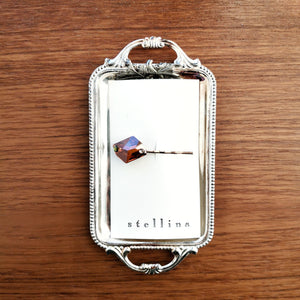 Swarovski hair clip- Cosmic - Crystal copper 3265 x peach/olive small stone - Stellina