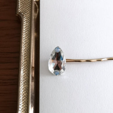 Swarovski hair clip- Drop - Crystal 3230- pastel blue stones - Stellina