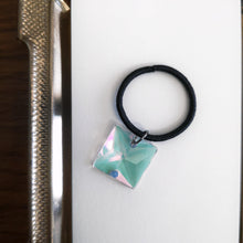 Load image into Gallery viewer, Swarovski hair tie- Square - Crystal Transmission &quot;V&quot; 3240 x pastel blue - Stellina