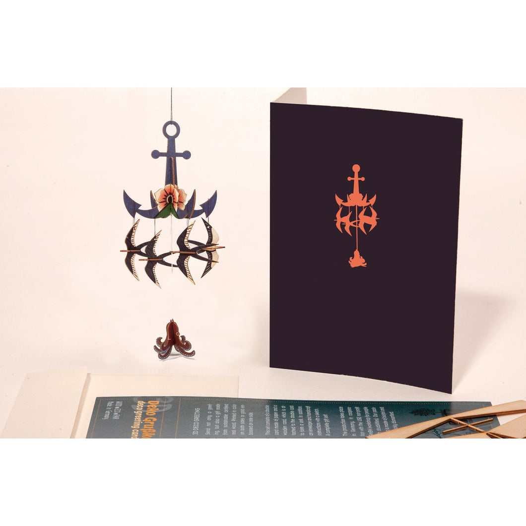 3D DECORATION GREETING CARD/envelope-Anchor - Stellina