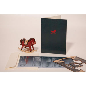 3D DECORATION GREETING CARD/envelope-Rocking horse - Stellina