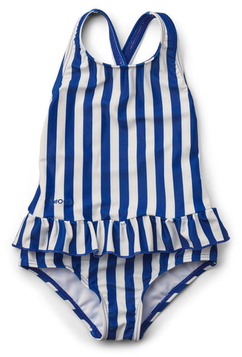 [50%OFF] Amara swimsuit Stripe - Surf blue/Creme de la creme - Stellina