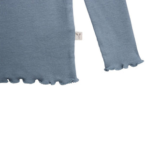 [60%OFF] Organic cotton rib T-shirt Lace LS - Stellina