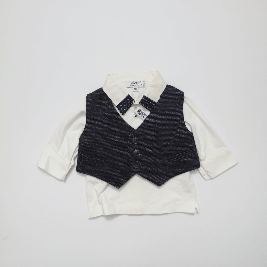 [80%OFF] Soft jersy top & gilet set  3M (sample)