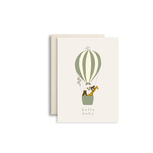 Card and envelope-Baloon green - Stellina
