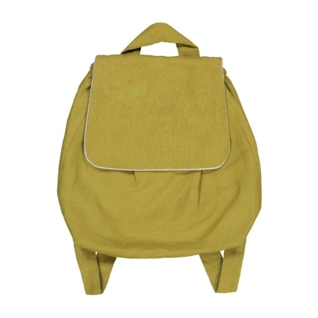 Linen backpack-mustard - Stellina