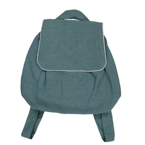 Linen backpack-petrol green - Stellina