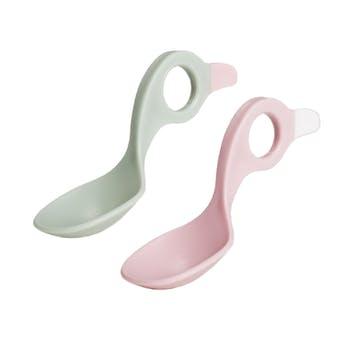 Multi grip spoon grey/pastel pink - Stellina