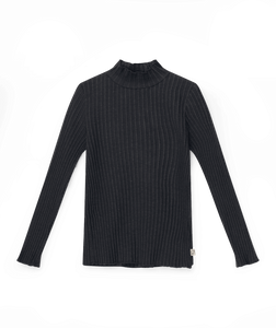 My Little Cozmo Organic rib T-shirt-Dark grey - Stellina