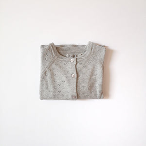 Organic cotton knit cardigan Maja-Light grey - Stellina