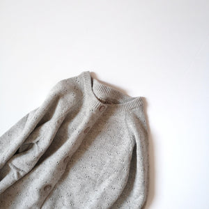Organic cotton knit cardigan Maja-Light grey - Stellina