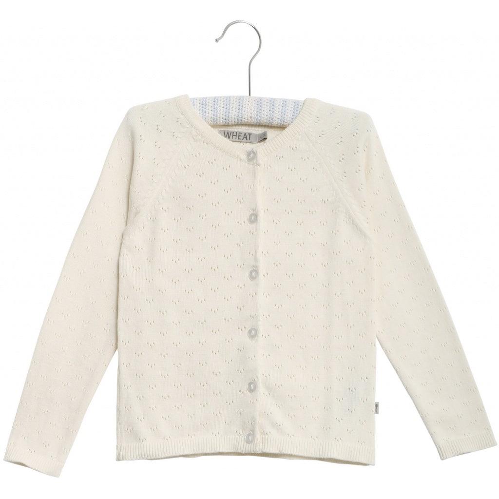 Organic cotton knit cardigan Maja-White - Stellina