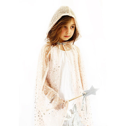 PINK FAIRY CAPE WITH SILVER STARS - Stellina