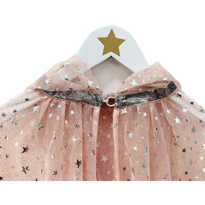 PINK FAIRY CAPE WITH SILVER STARS - Stellina