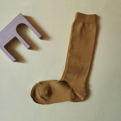 Plain high socks- MUSTARD (629) - Stellina