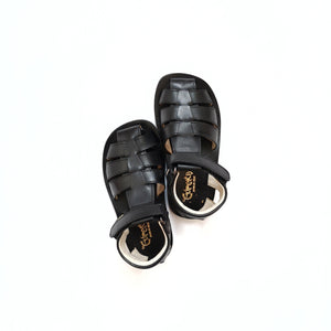 Sandals -laredo nero rubber sole (made-to-order) - Stellina