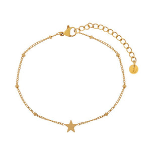 Stainless steel BRACELET SHARE CLOSED STAR-GOLD - Stellina