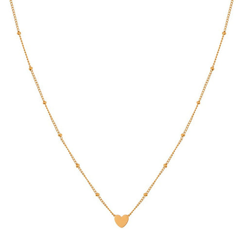 Stainless steel NECKLACE SHARE CLOSED HEART - CHILD - GOLD - Stellina
