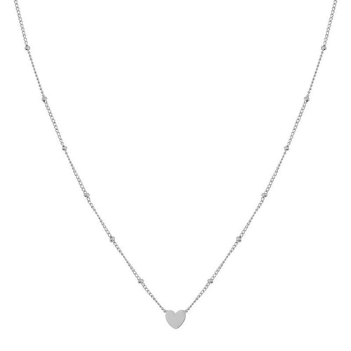 Stainless steel NECKLACE SHARE CLOSED HEART - CHILD - SILVER - Stellina