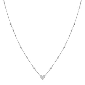Stainless steel NECKLACE SHARE CLOSED HEART - CHILD - SILVER - Stellina