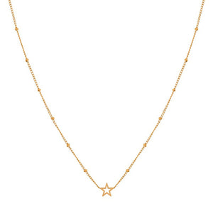 Stainless steel NECKLACE SHARE OPEN STAR - CHILD - GOLD - Stellina