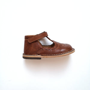 T-bar with scallop lace Trapper cuoio- high cut (in-stock) - Stellina
