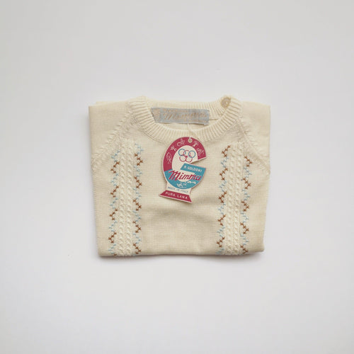 [Unworn] VINTAGE hand embroidered sweater (dead stock) - Stellina