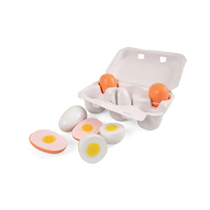 Wooden eggs in an egg tray 6pcs - Stellina